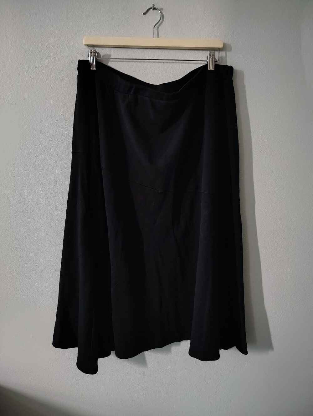 Laura Plus Black Midweight Soft Midi Maxi Skirt